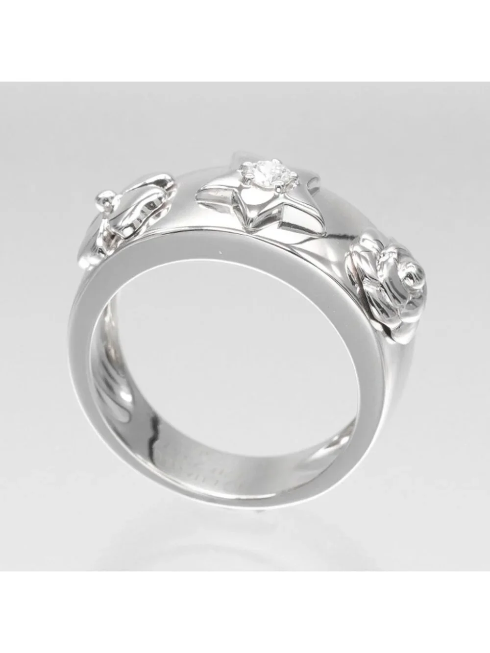 Chanel Three Symbol White Gold Diamond Ring
